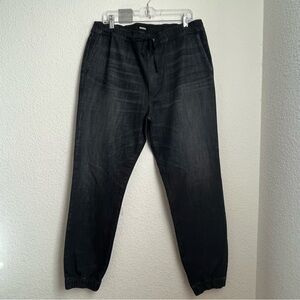 Hudson Elliot Drawstring Black Denim Jogger Pants Mens Sz XL
